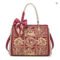 FOXER Women’s Split Leather Classic Embroidery Tote Handbag