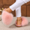 Fluffy Slippers Plush Slides Warm Shoes Women Winter