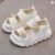 Girls’ Korean Pearl Flower Soft-Sole Summer Beach Sandals