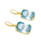 Real 100% 925 Silver Aquamarine Drop Earrings – 14K Gold Plated Fine Jewelry