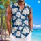 Hawaiian Coconut Print Sleeveless Flip-over Men’s Shirt