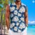 Hawaiian Coconut Print Sleeveless Flip-over Men’s Shirt