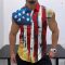 Hawaiian Coconut Print Sleeveless Flip-over Men’s Shirt