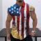 Hawaiian Coconut Print Sleeveless Flip-over Men’s Shirt