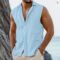 Hawaiian Coconut Print Sleeveless Flip-over Men’s Shirt