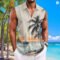 Hawaiian Coconut Print Sleeveless Flip-over Men’s Shirt