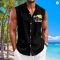 Hawaiian Coconut Print Sleeveless Flip-over Men’s Shirt