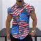 Hawaiian Coconut Print Sleeveless Flip-over Men’s Shirt
