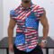 Hawaiian Coconut Print Sleeveless Flip-over Men’s Shirt