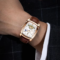LIGE mens automatic mechanical skeleton watch