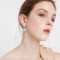 Real 100% 925 Silver Aquamarine Drop Earrings – 14K Gold Plated Fine Jewelry
