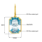 Real 100% 925 Silver Aquamarine Drop Earrings – 14K Gold Plated Fine Jewelry