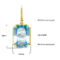 Real 100% 925 Silver Aquamarine Drop Earrings – 14K Gold Plated Fine Jewelry
