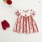 Ins Girls Baby Summer Cartoon Embroidered Collar Dress