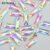 JUNAO 50pcs 7x21mm Sewing Crystal AB Rectangle Rhinestone
