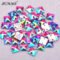 JUNAO 50pcs 7x21mm Sewing Crystal AB Rectangle Rhinestone