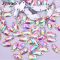 JUNAO 50pcs 7x21mm Sewing Crystal AB Rectangle Rhinestone