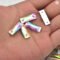 JUNAO 50pcs 7x21mm Sewing Crystal AB Rectangle Rhinestone