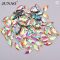 JUNAO 50pcs 7x21mm Sewing Crystal AB Rectangle Rhinestone