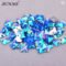 JUNAO 50pcs 7x21mm Sewing Crystal AB Rectangle Rhinestone