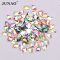 JUNAO 50pcs 7x21mm Sewing Crystal AB Rectangle Rhinestone