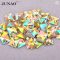JUNAO 50pcs 7x21mm Sewing Crystal AB Rectangle Rhinestone