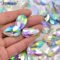 JUNAO Green AB Teardrop Sewing Rhinestones