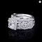 JewelryPalace 3Pcs 925 Silver Halo Engagement Ring Set