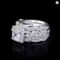 JewelryPalace 3Pcs 925 Silver Halo Engagement Ring Set