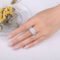 JewelryPalace 3Pcs 925 Silver Halo Engagement Ring Set