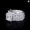 JewelryPalace 3Pcs 925 Silver Halo Engagement Ring Set
