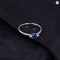 JewelryPalace Blue Sapphire 925 Silver 3 Stone Ring