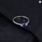 JewelryPalace Blue Sapphire 925 Silver 3 Stone Ring