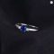 JewelryPalace Blue Sapphire 925 Silver 3 Stone Ring