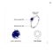 JewelryPalace Blue Sapphire 925 Silver 3 Stone Ring