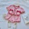 Korean Style Girls Short Sleeve Top Skirt Set