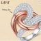 LAYA 925 Silver Irregular Curve Cross Zircon Ring