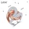 LAYA 925 Silver Irregular Curve Cross Zircon Ring