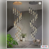 LED Chandelier Staircase Chandelier Crystal Light Modern Loft