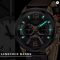 LIGE 2023 Leather Chronograph Waterproof Sport Watch