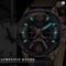 LIGE 2023 Leather Chronograph Waterproof Sport Watch