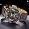 LIGE 2023 Leather Chronograph Waterproof Sport Watch