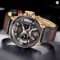 LIGE 2023 Leather Chronograph Waterproof Sport Watch