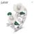 Laya 925 Silver Flower Enamel Ring Green Leaf