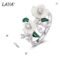 Laya 925 Silver Flower Enamel Ring Green Leaf