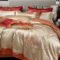 Luxury Flowers Embroidery Egyptian Cotton Bedding Set