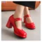 Mary Janes Block Heels Large Size Women Pumps