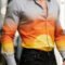 Men’s 3D Flame Print Long Sleeve Casual Shirt