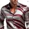 Men’s 3D Flame Print Long Sleeve Casual Shirt