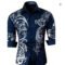 Men’s 3D Flame Print Long Sleeve Casual Shirt